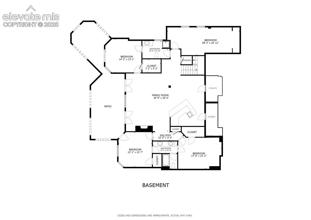 Lower level floor plan