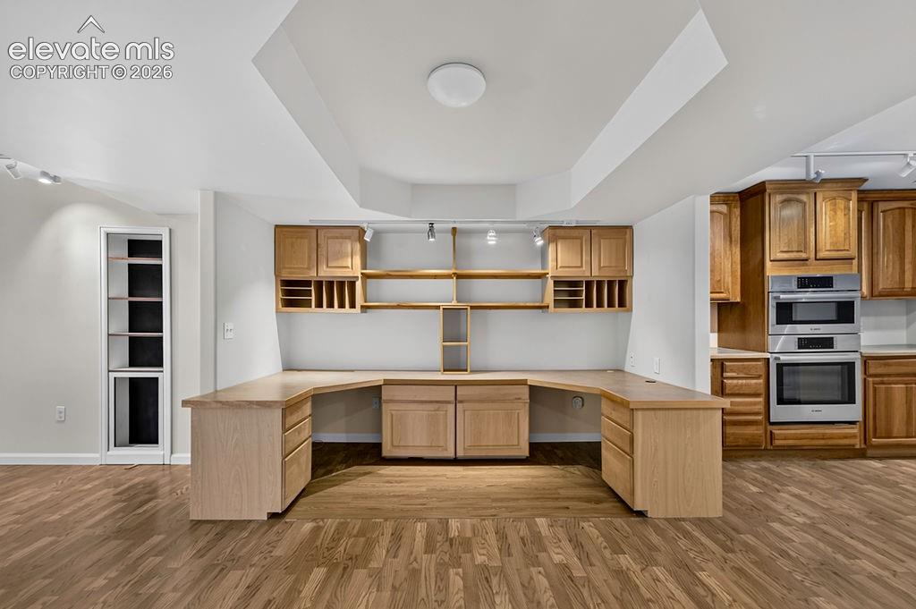 Built in desk area in basement