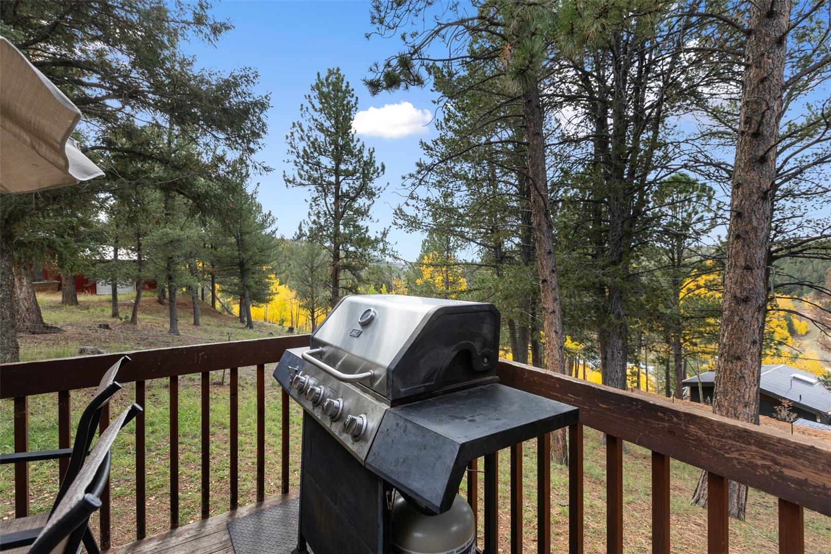Wood deck with wood railing
