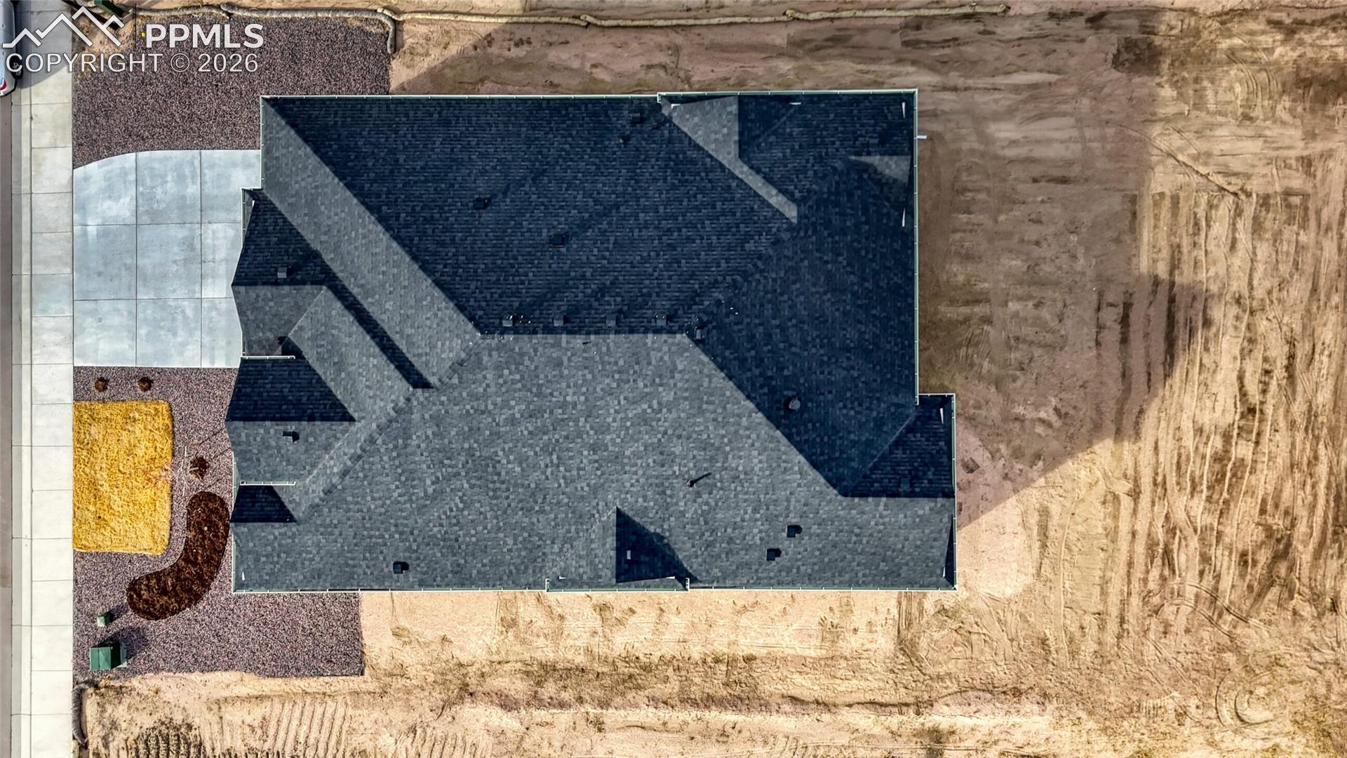 View from above of property