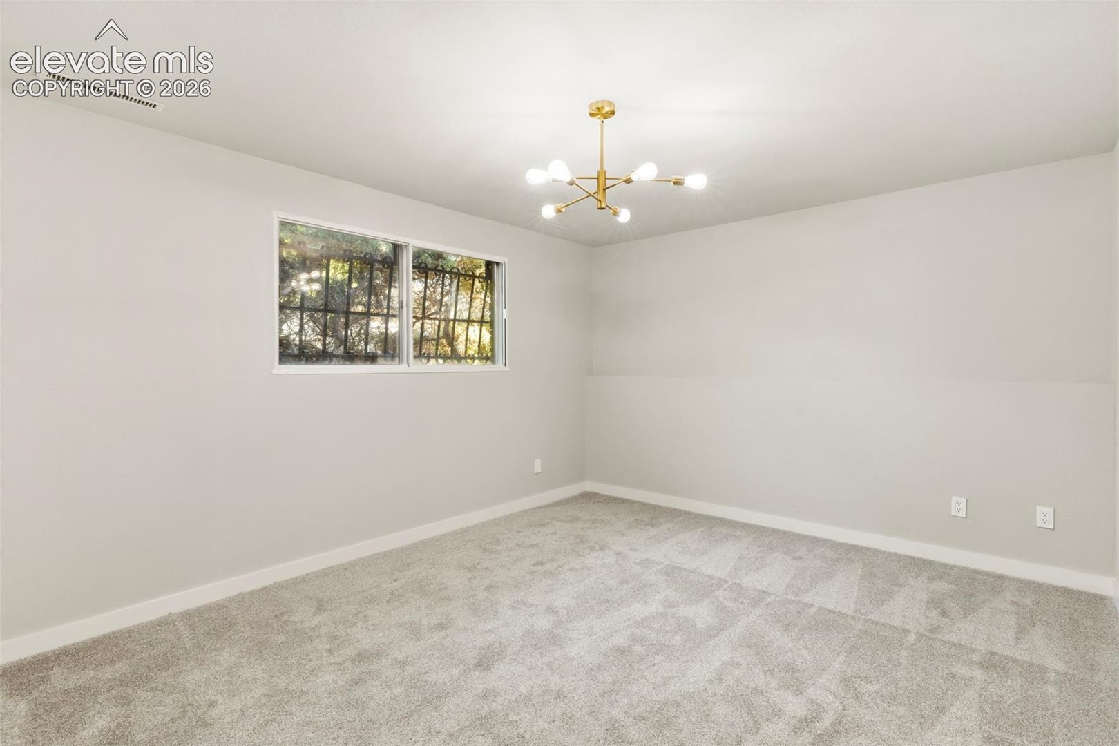 Open recreation room at lower level