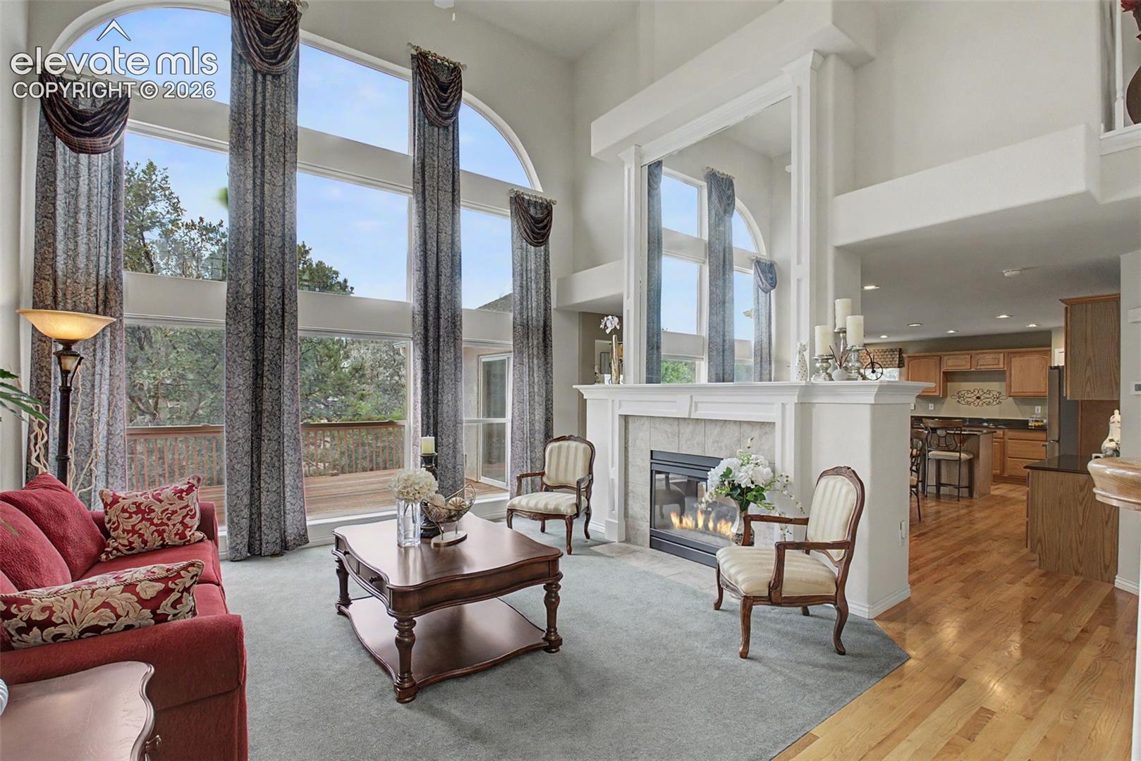 Breathtaking Wall of Windows and 2 Sided Gas Fireplace!