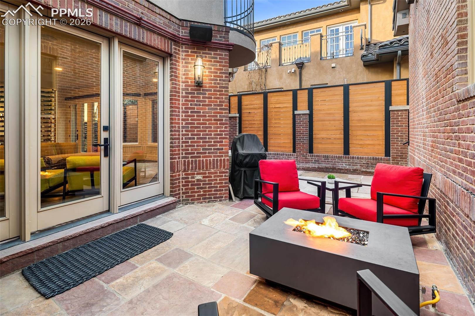 Courtyard With Natural Gas Fireplace