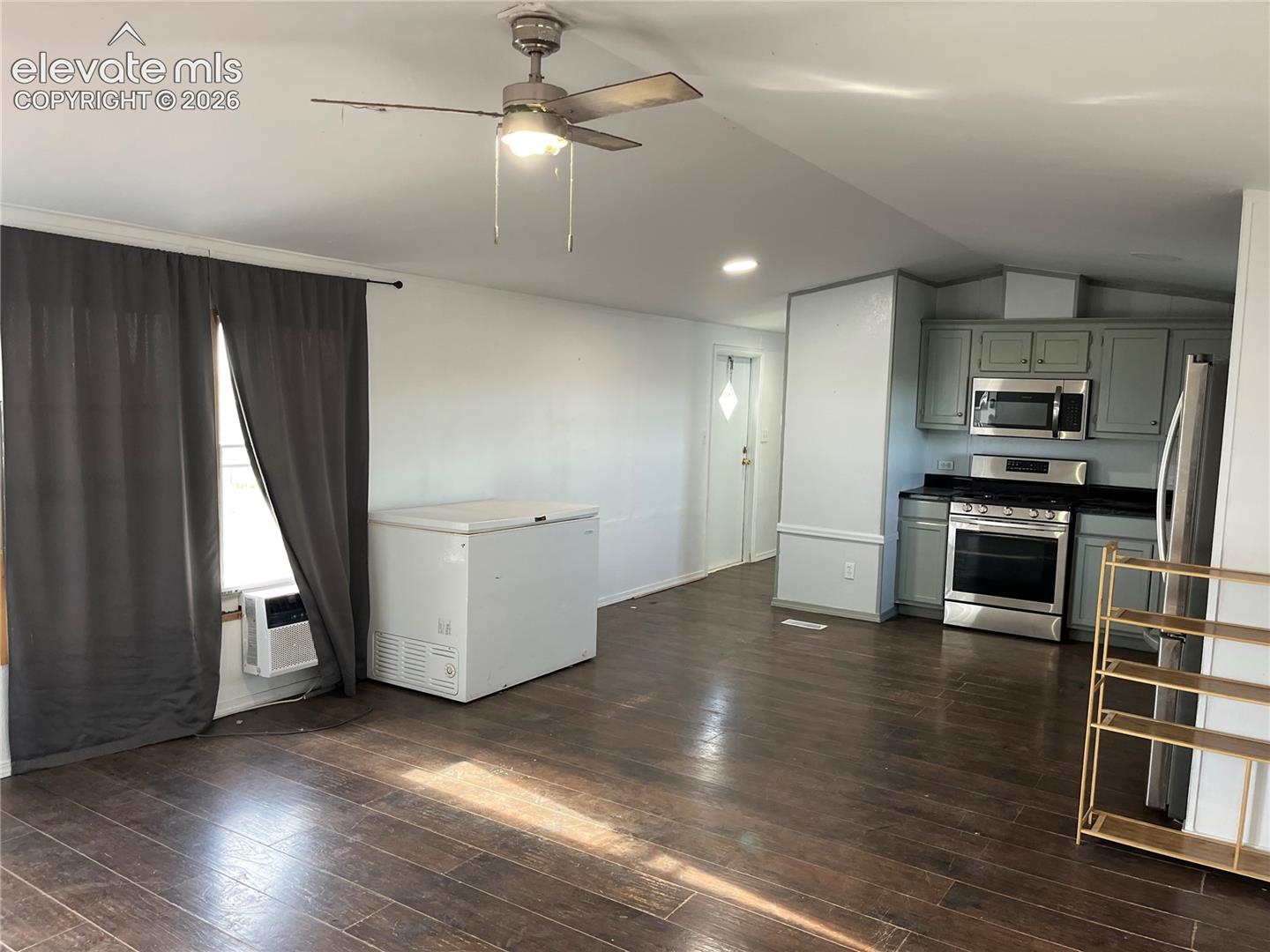 Wood-finish flooring throughout the main living area