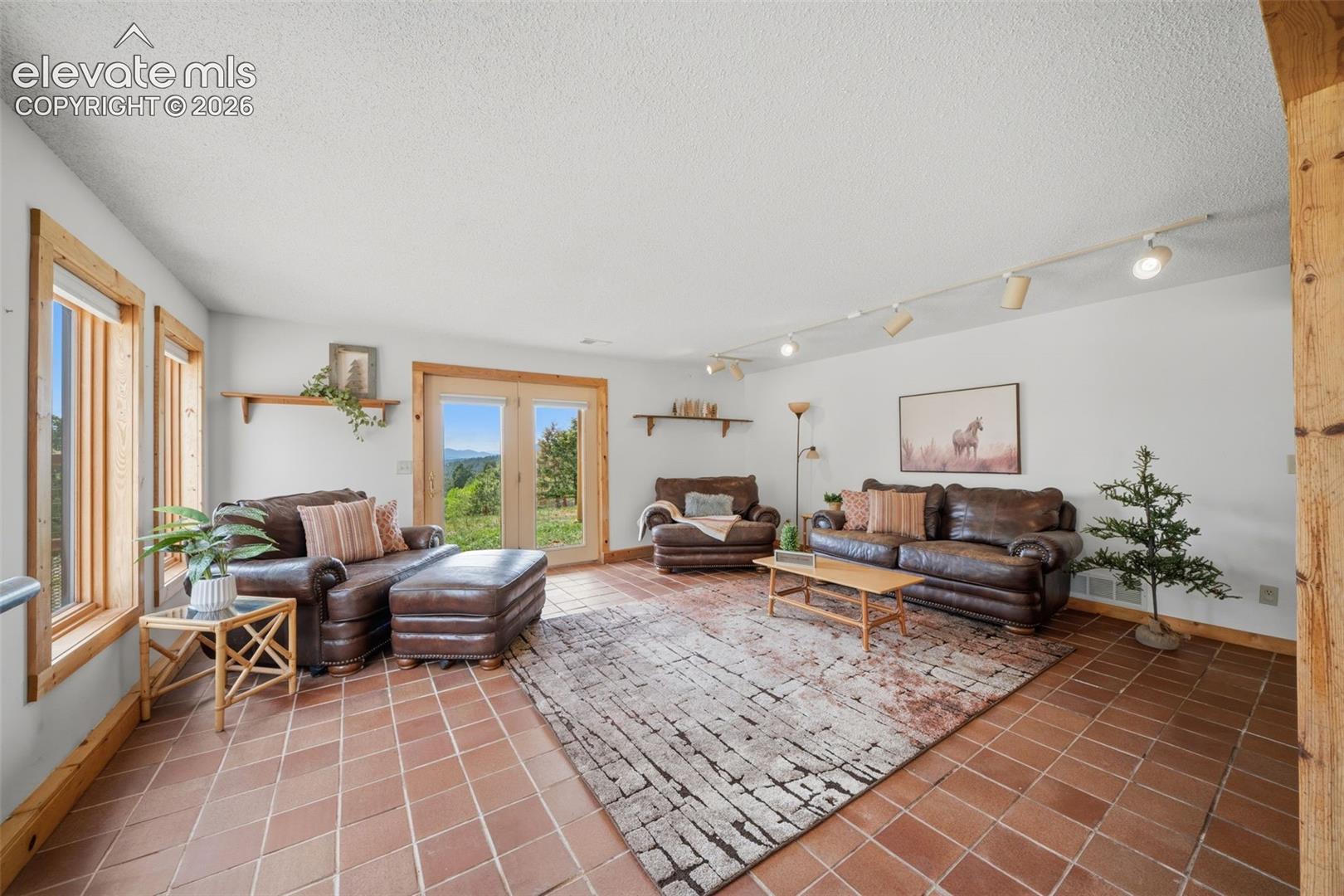 Basement level family room with walk out