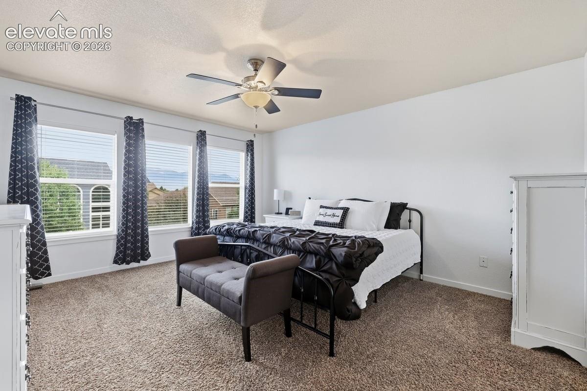 Primary bedroom with mountain views