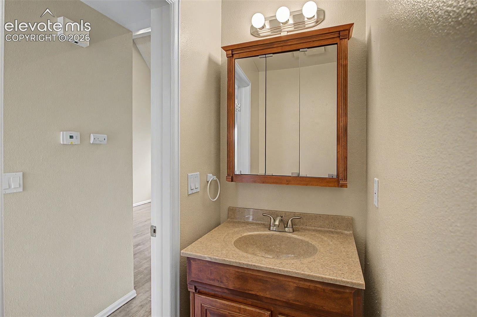 The main level has its own half bathroom!