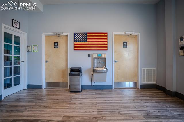 Bathrooms located just right of entry