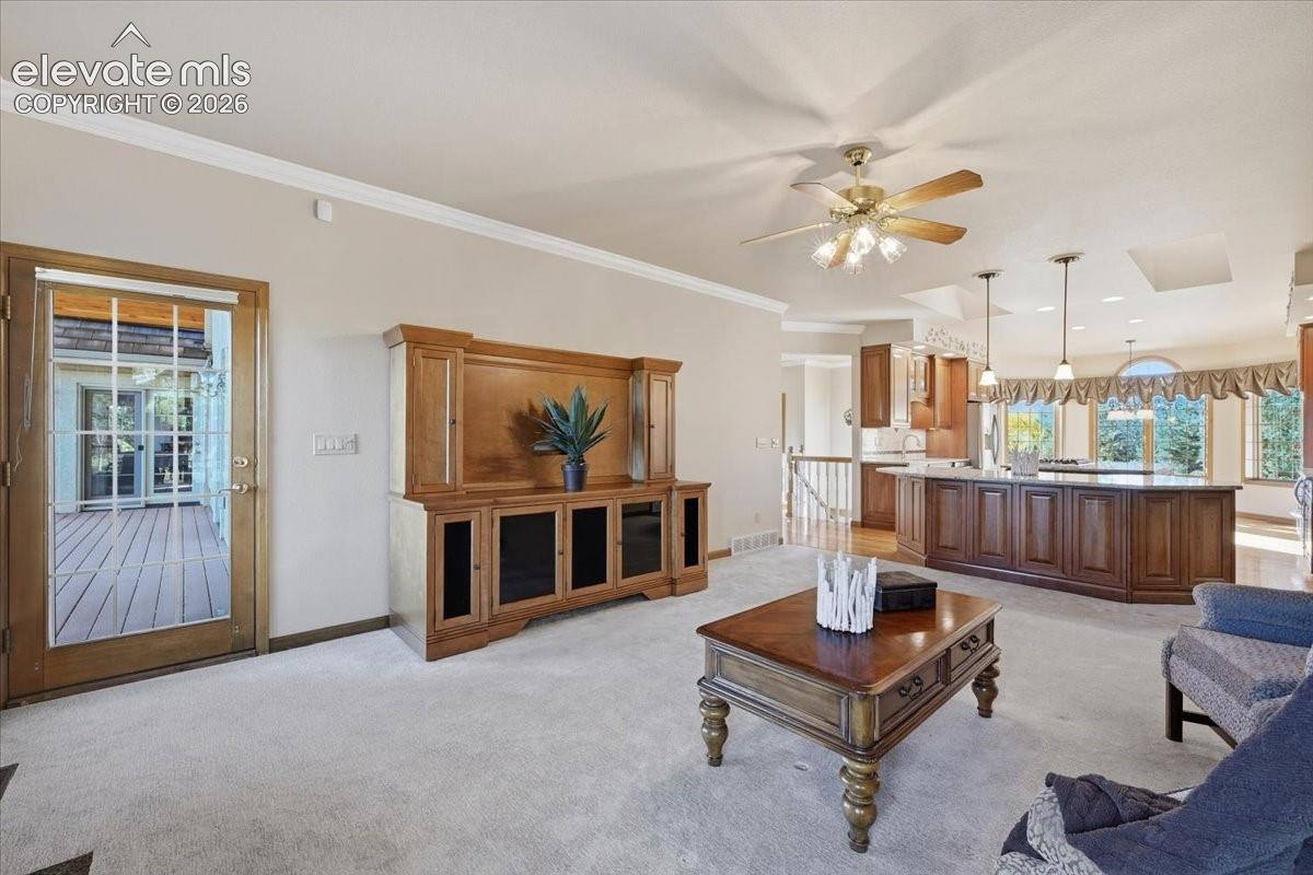 This room includes another walkout to the covered deck