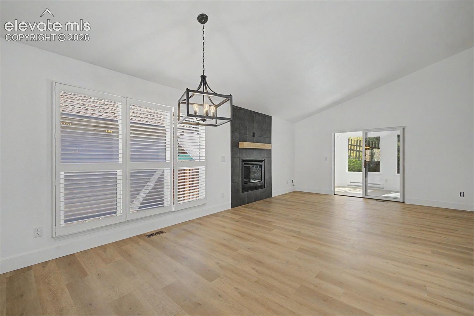 Open floor plan living/dining area