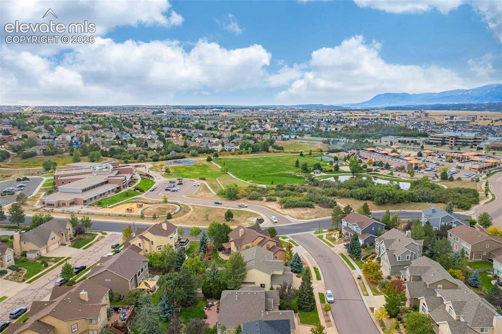 Extensive residential area featuring varied architectural styles and mature landscaping