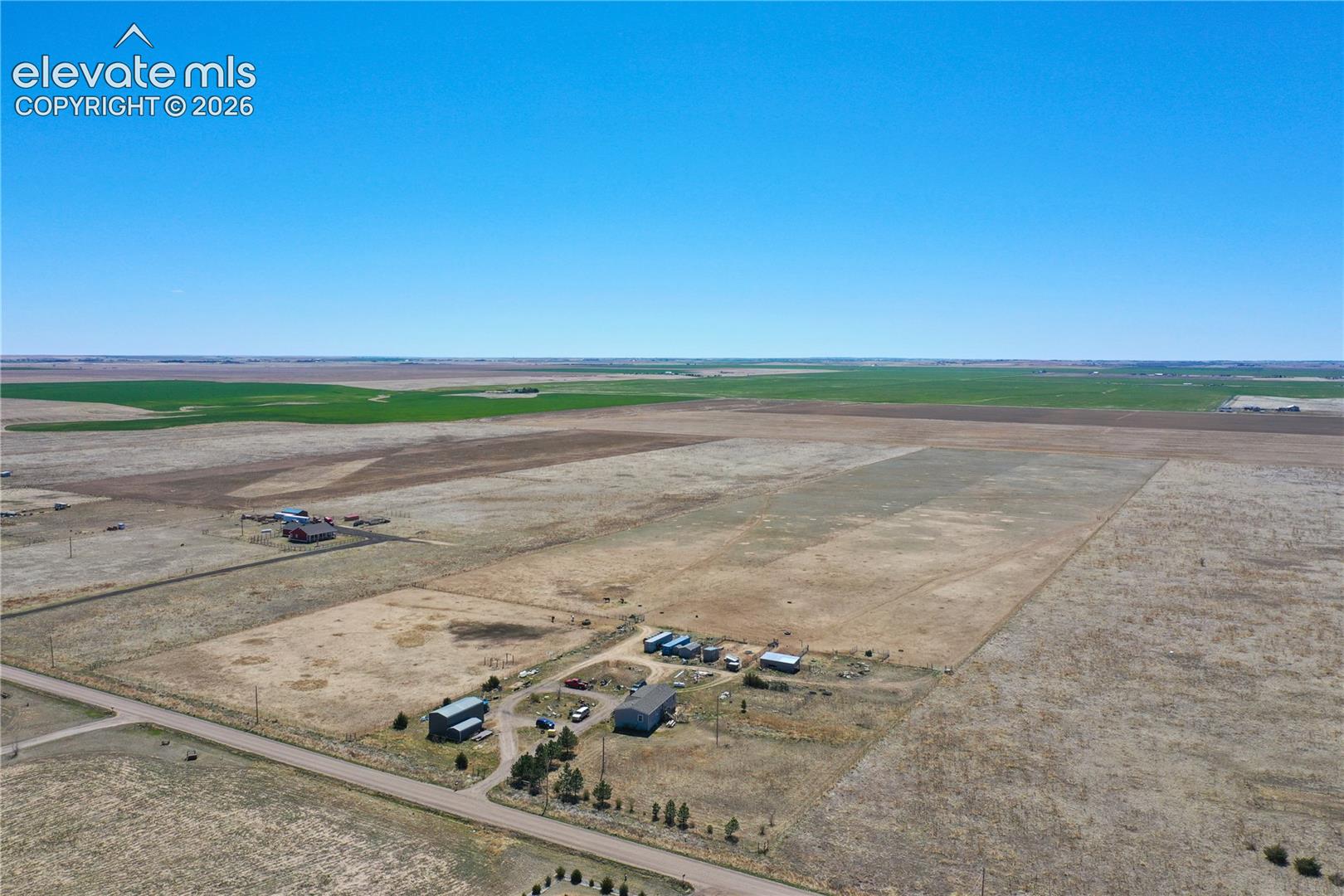 Aerial view of sparsely populated area