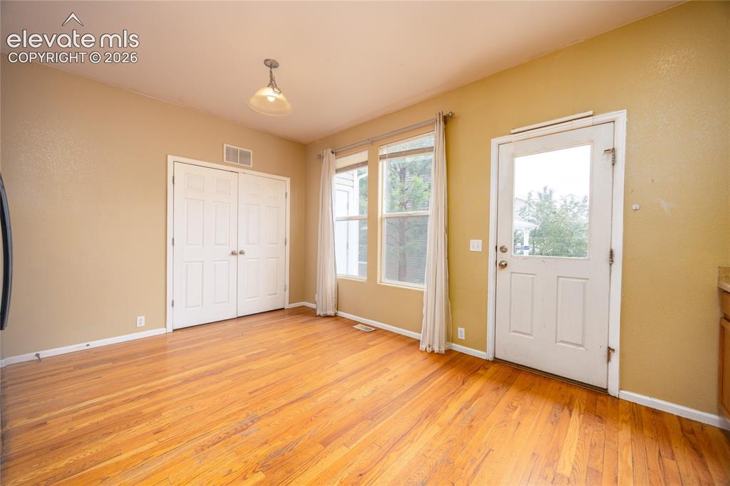 Back door from kitchen and laundry area