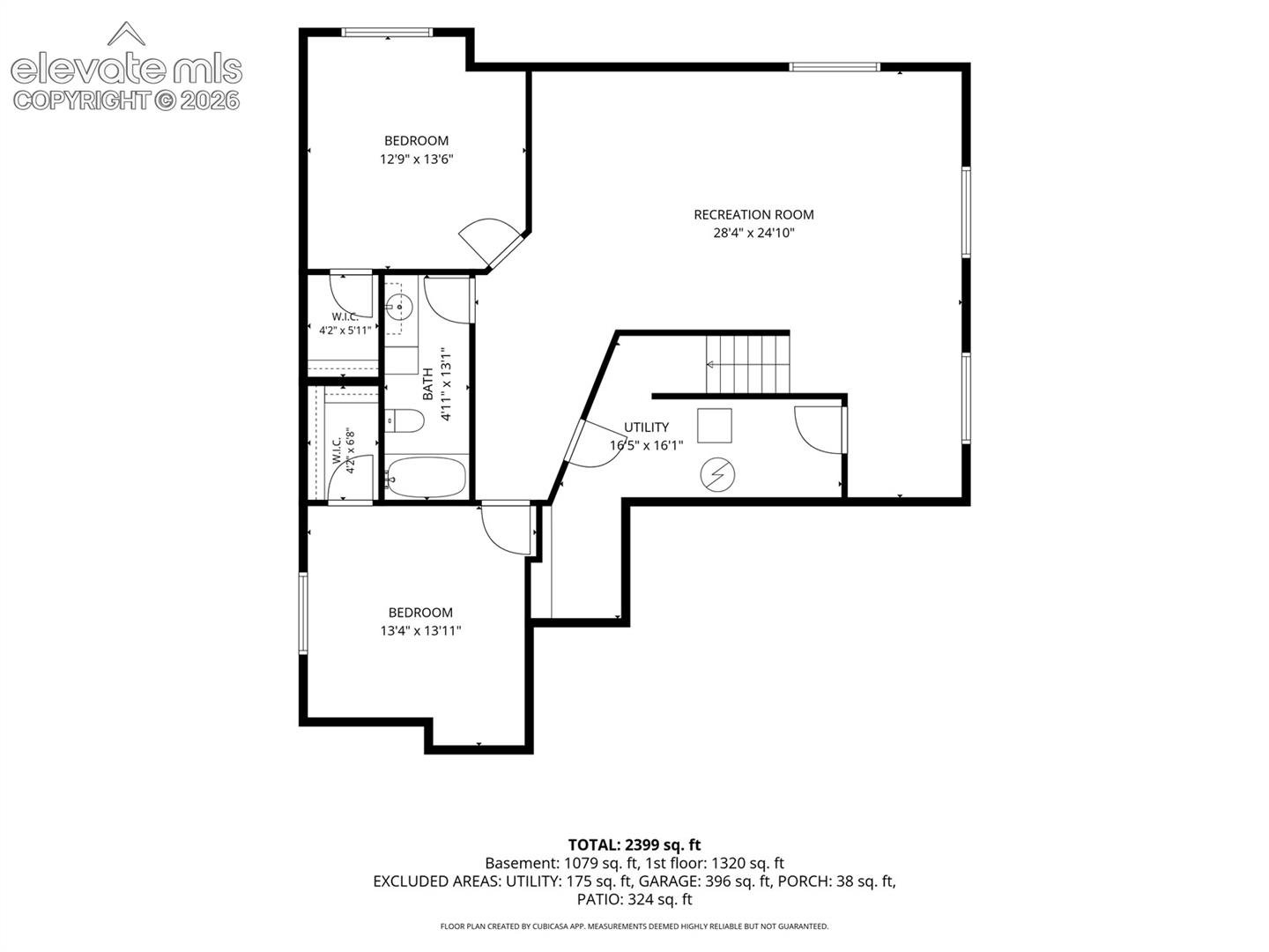 Basement level floor plan