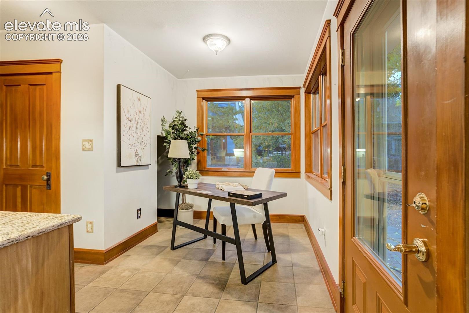 This little space off the kitchen makes a great office nook