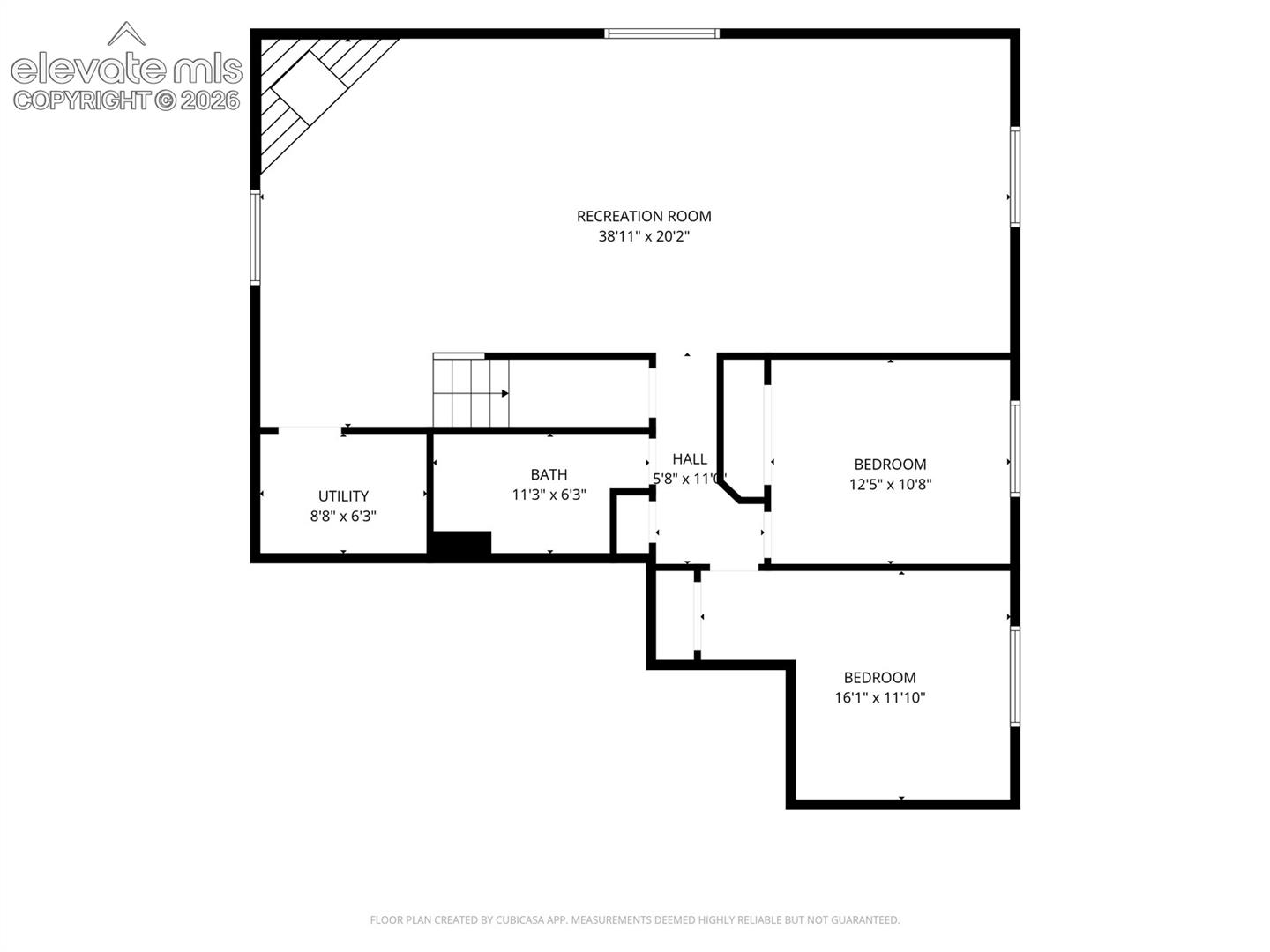 Finished basement with fireplace, full bathroom, huge rec room, and two bedrooms. 
