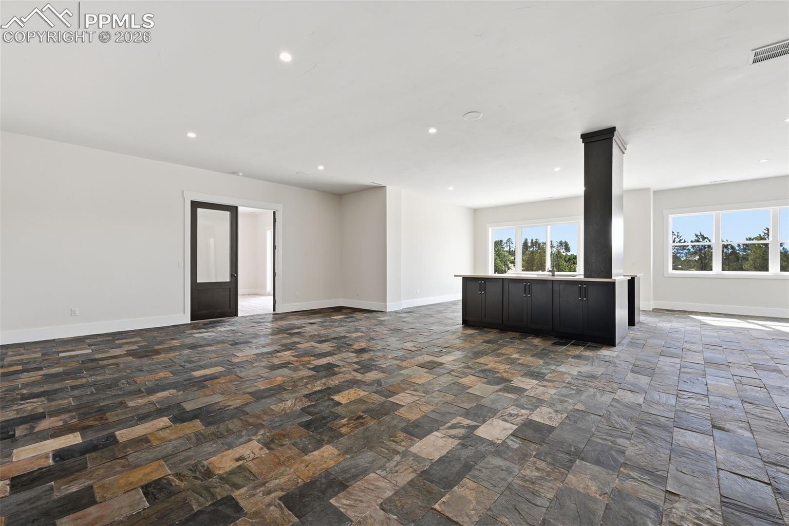 Lower-Level Family Room with wet bar