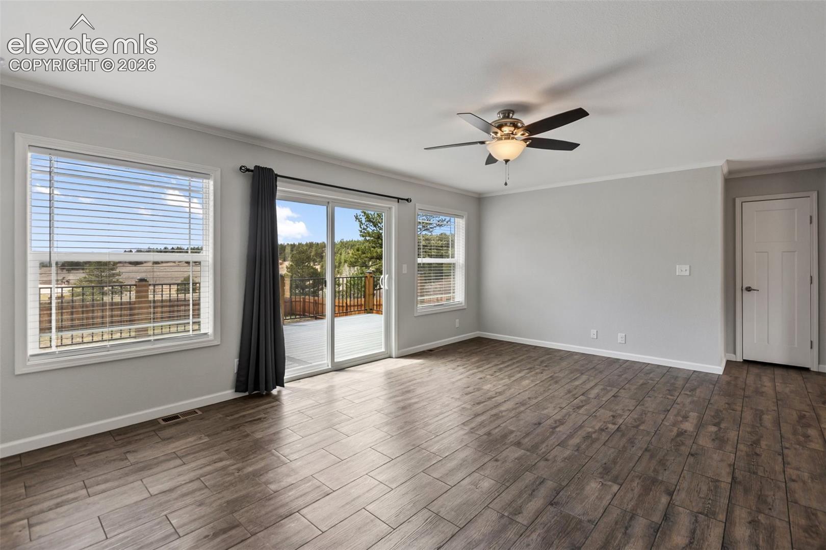 Living room and back deck