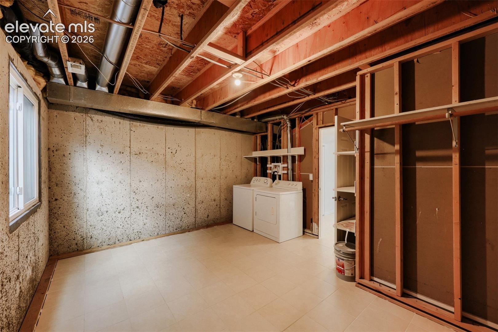 Laundry in basement