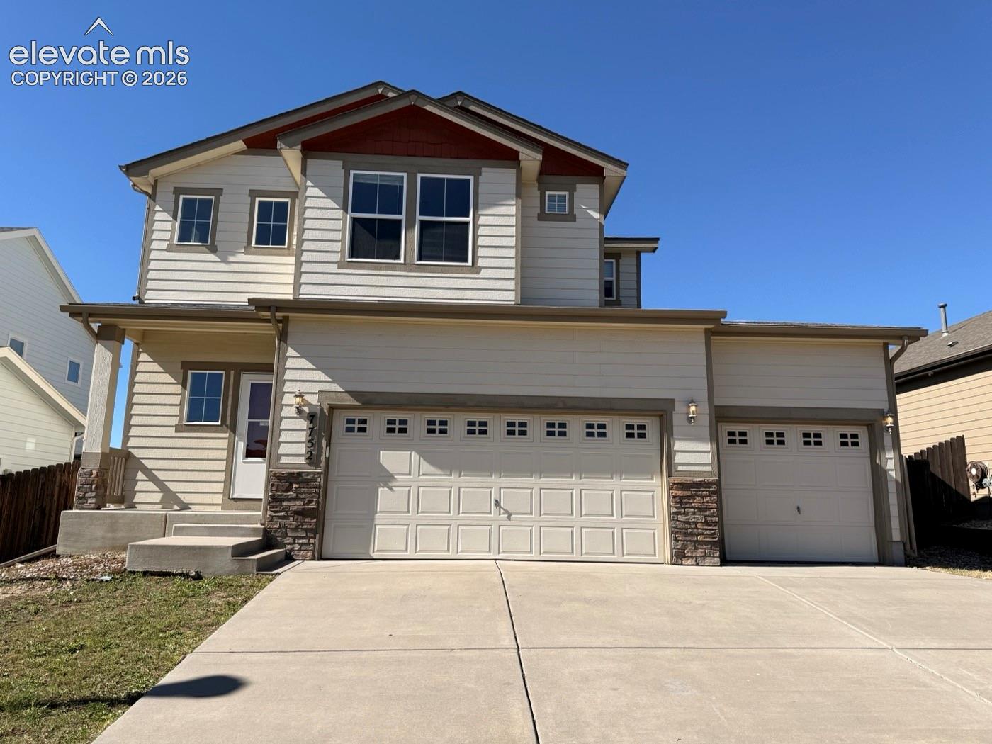 Welcome to this absolutely gorgeous Saint Aubyn home in the highly desirable Mesa Ridge area! Ideally located less than 10 minutes from the Fort Carson gates, within walking distance to shopping and entertainment, and offering easy access to I-25, this beautifully maintained 2-story home combines comfort, functionality, and convenience. Recent updates include new carpet and LVP flooring across the upper level, while beautiful hardwood floors and vaulted ceilings welcome you into the formal living room. The spacious main level flows effortlessly into the kitchen, living and dining areas, featuring granite countertops, custom wood cabinetry, included appliances, and a gas fireplace. Upstairs, you'll find the spacious primary suite along with three additional bedrooms and a convenient laundry room. The primary retreat features a luxurious 5-piece bath with a large garden soaking tub and walk-in closet/dressing area, while two of the additional bedrooms offer walk-in closets for exceptional storage. A full bath is conveniently located between the secondary bedrooms. The completely finished basement adds valuable flexibility with a bedroom and a full bath and a large room that can easily serve as a third living area, playroom, home gym, bonus room, or private retreat. Outside, enjoy a large backyard with no neighbors directly behind you, breathtaking views of Cheyenne Mountain and Pikes Peak, and a spacious patio perfect for summer BBQs and entertaining. An oversized 3-car garage provides plenty of room for vehicles, storage, and outdoor gear. With its flexible floor plan, abundant storage, beautiful finishes, mountain views, and prime location, this exceptional home is ready to welcome you!