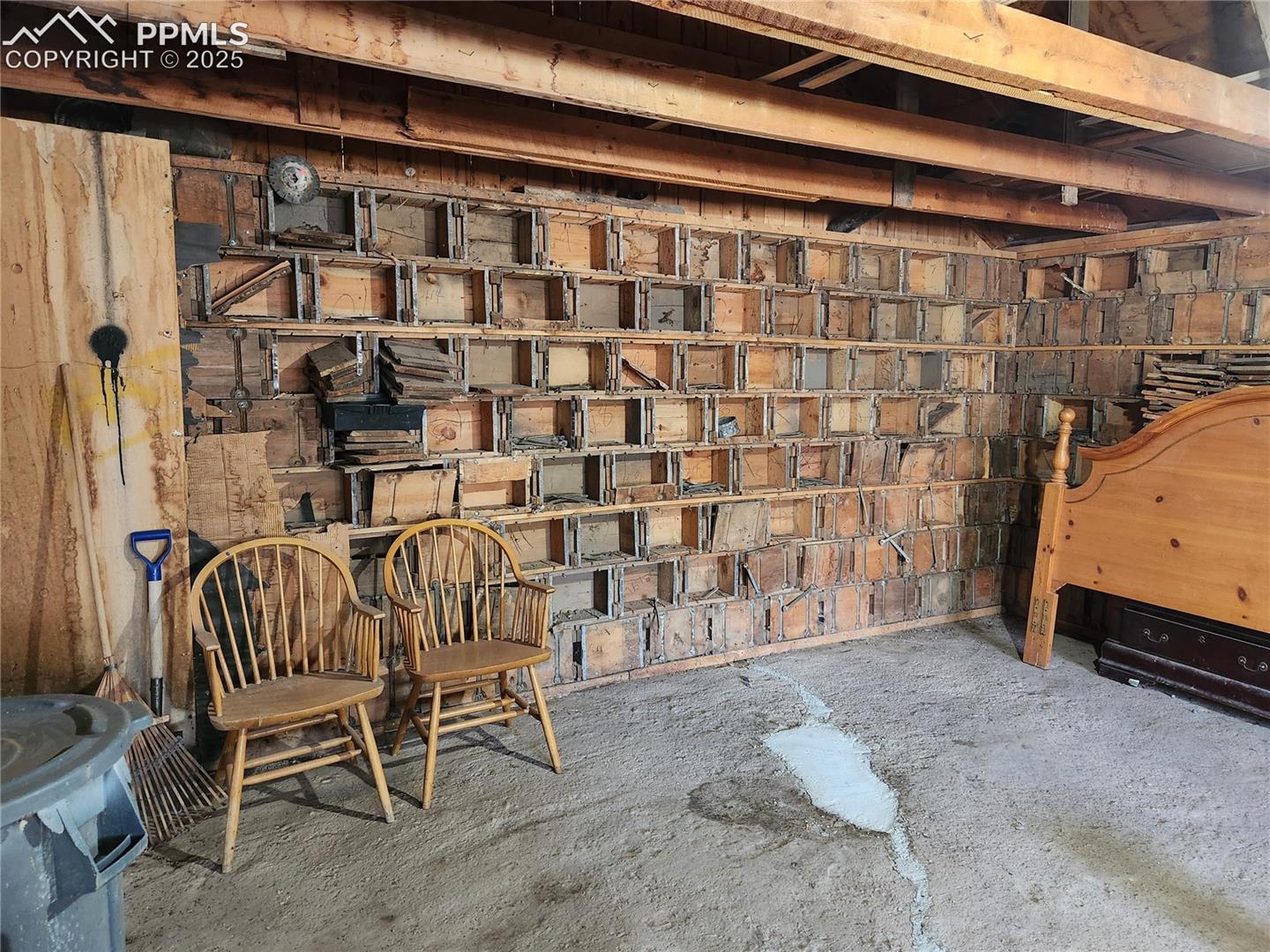 Great storage options in garage for workshop and tools