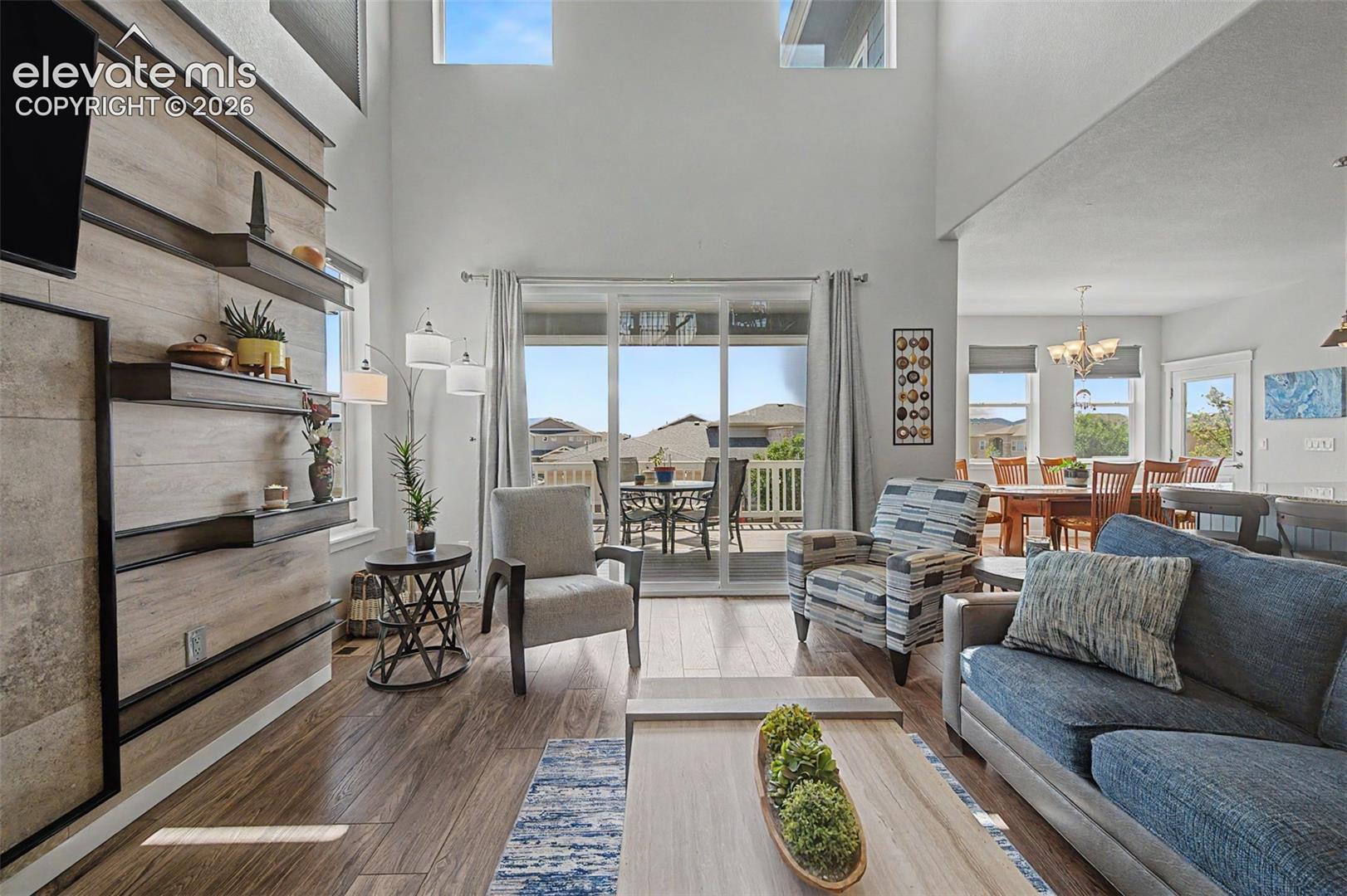 Step out to the oversized deck from the great room or the dining area.