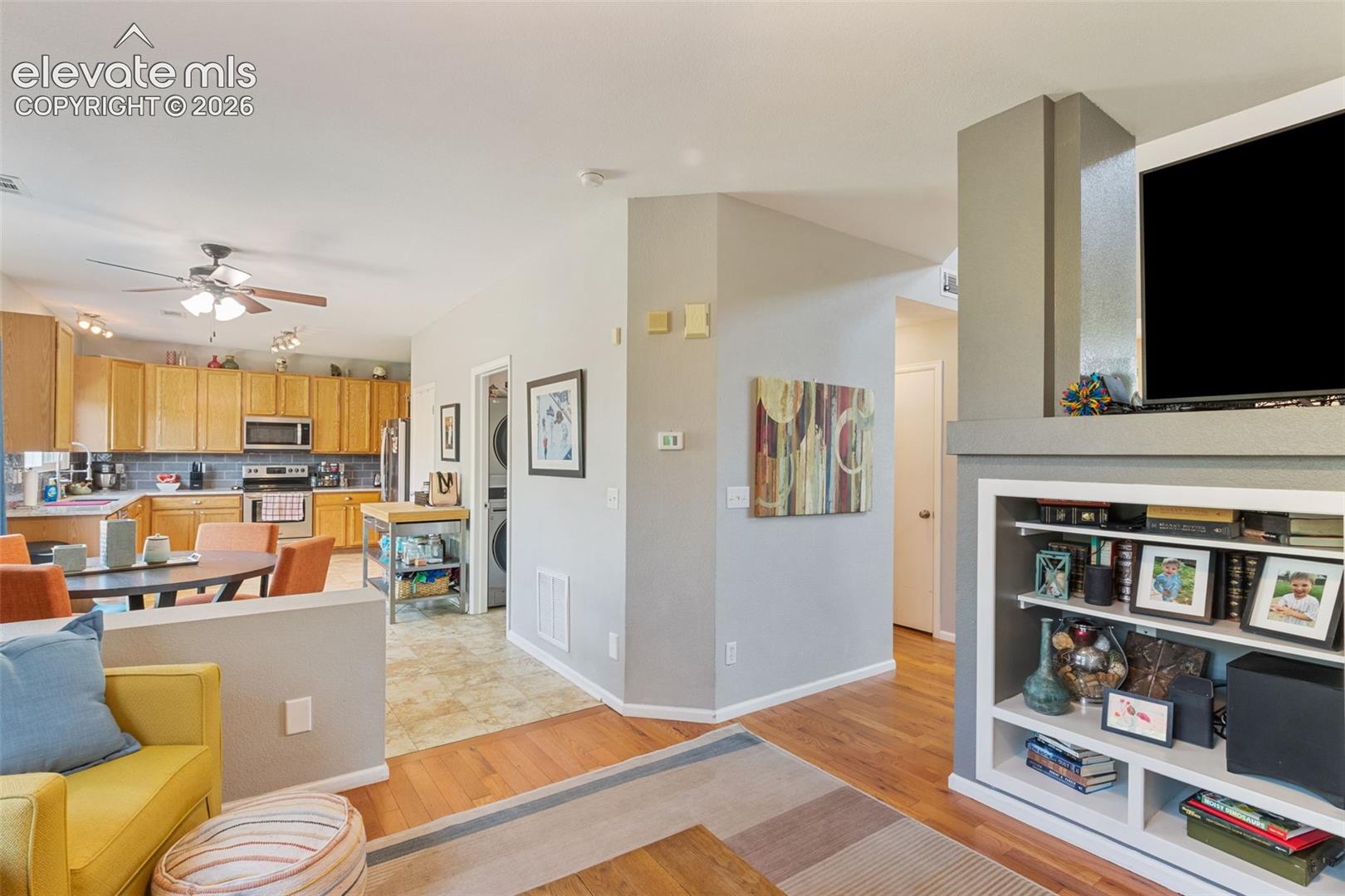 Family room looking towards kitchen & laundry.