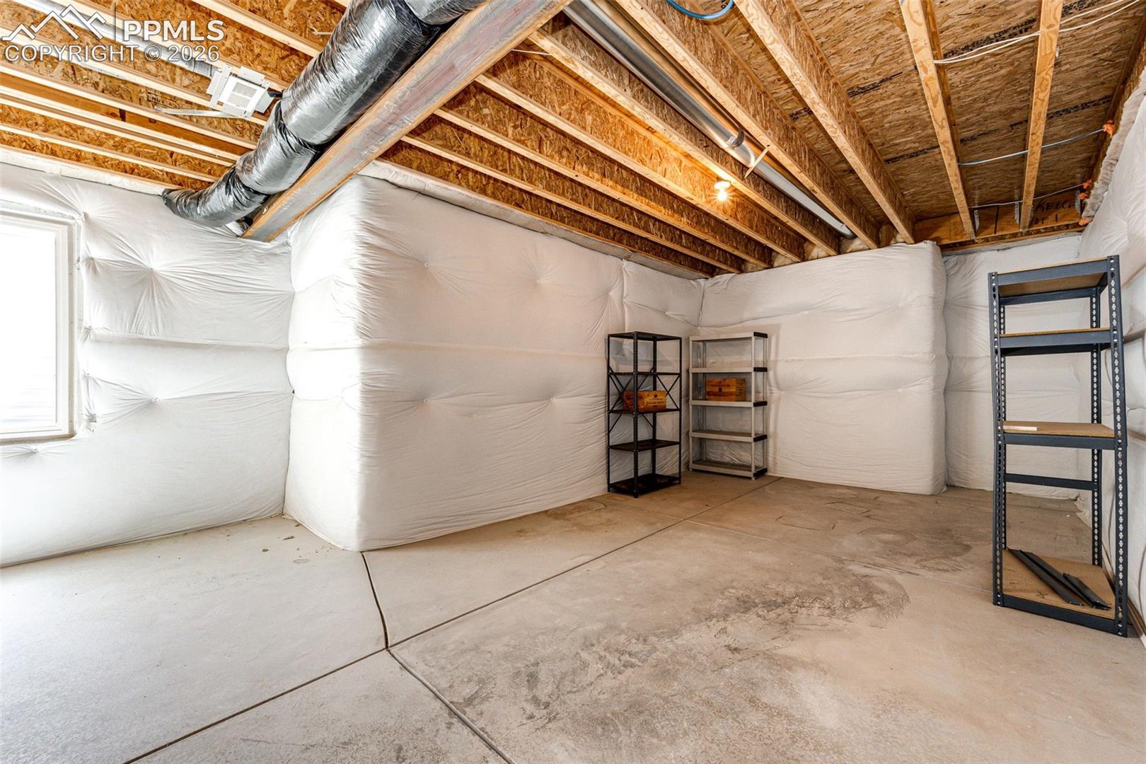 Unfinished storage area