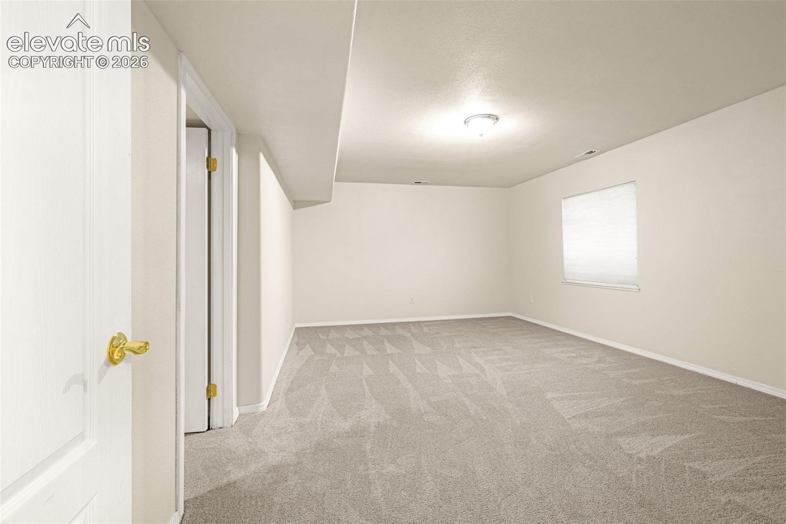 Large basement bedroom with walk-in closet