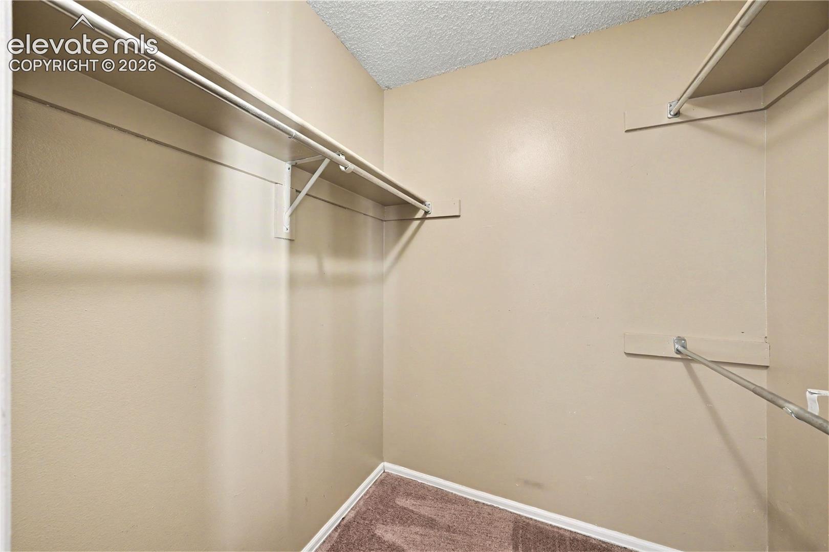 Built in wood shelving and storage area