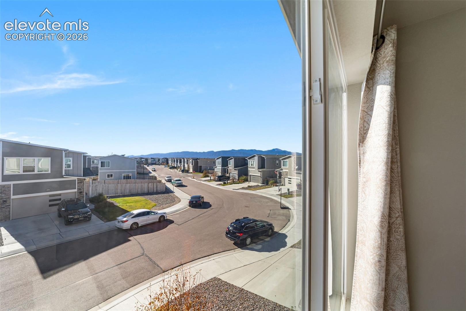 Mountain views from the upper level.