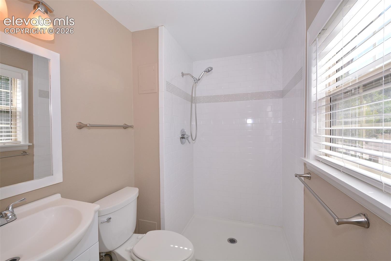 Primary 3/4 bathroom on upper level