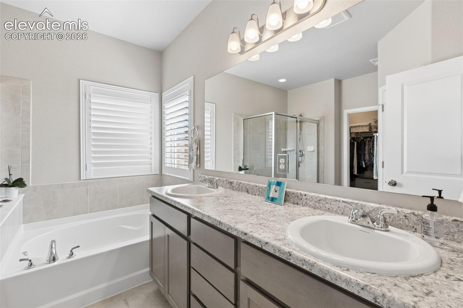 Spa bath with soaking tub.