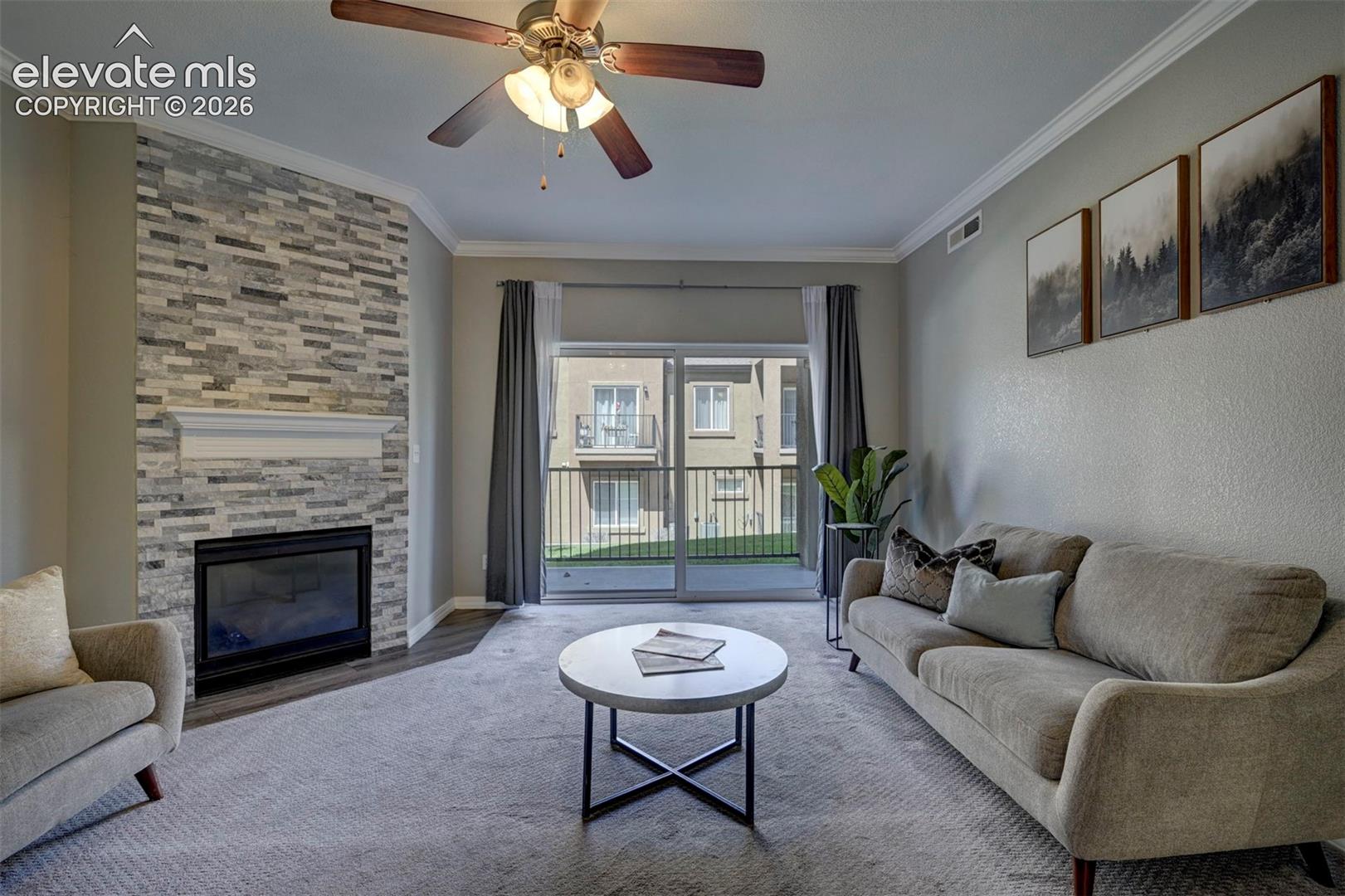 Gas Fireplace and Walkout to private patio