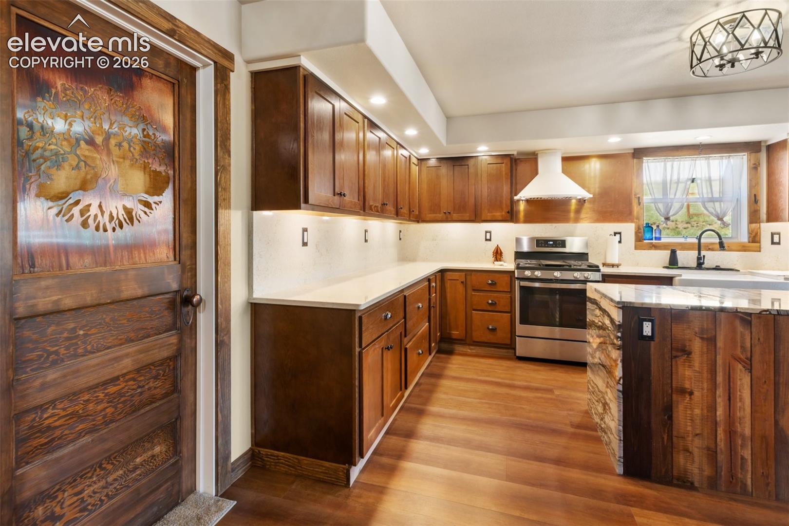 Custom pantry glass and wood door. 