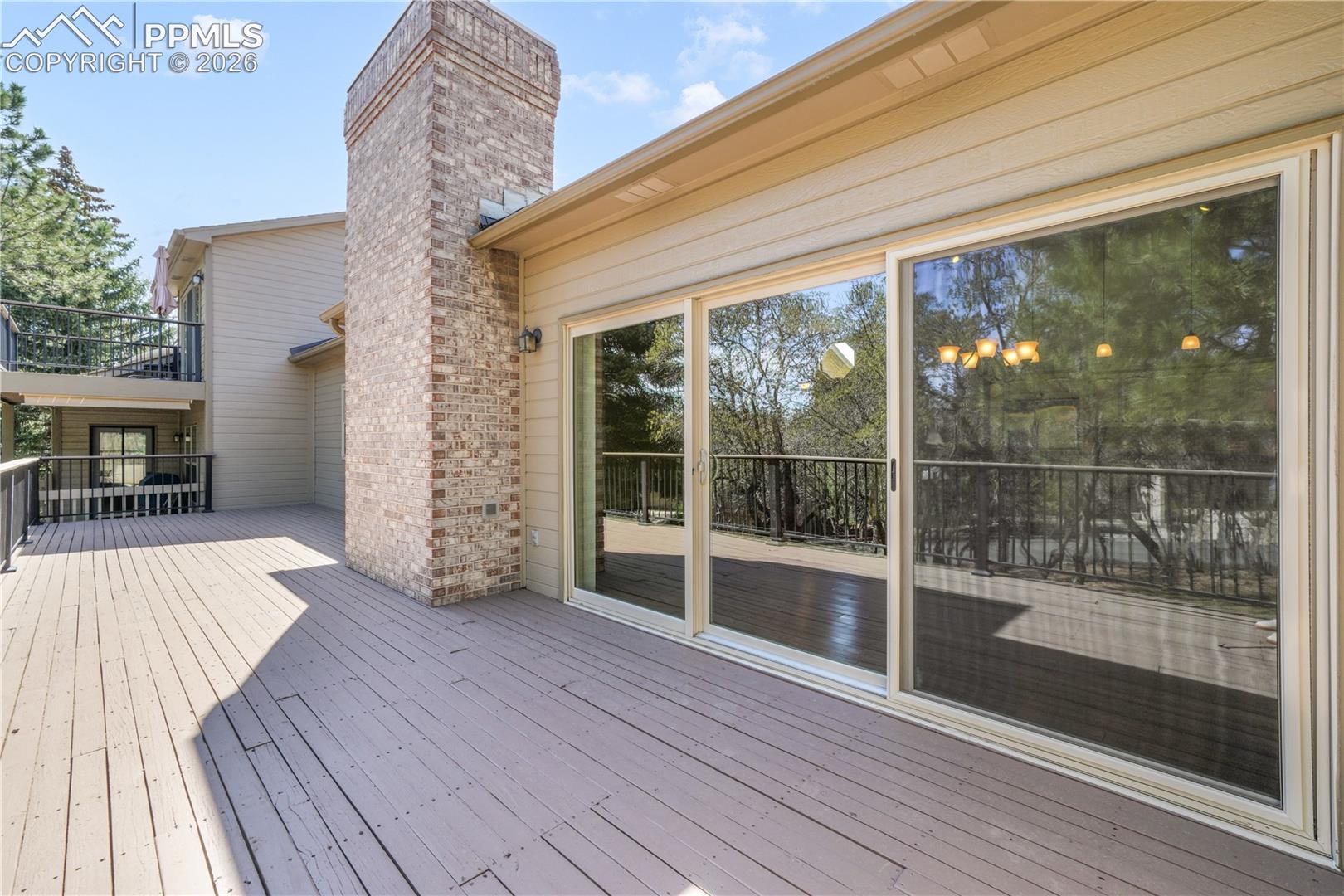 Private deck with extended patio doors