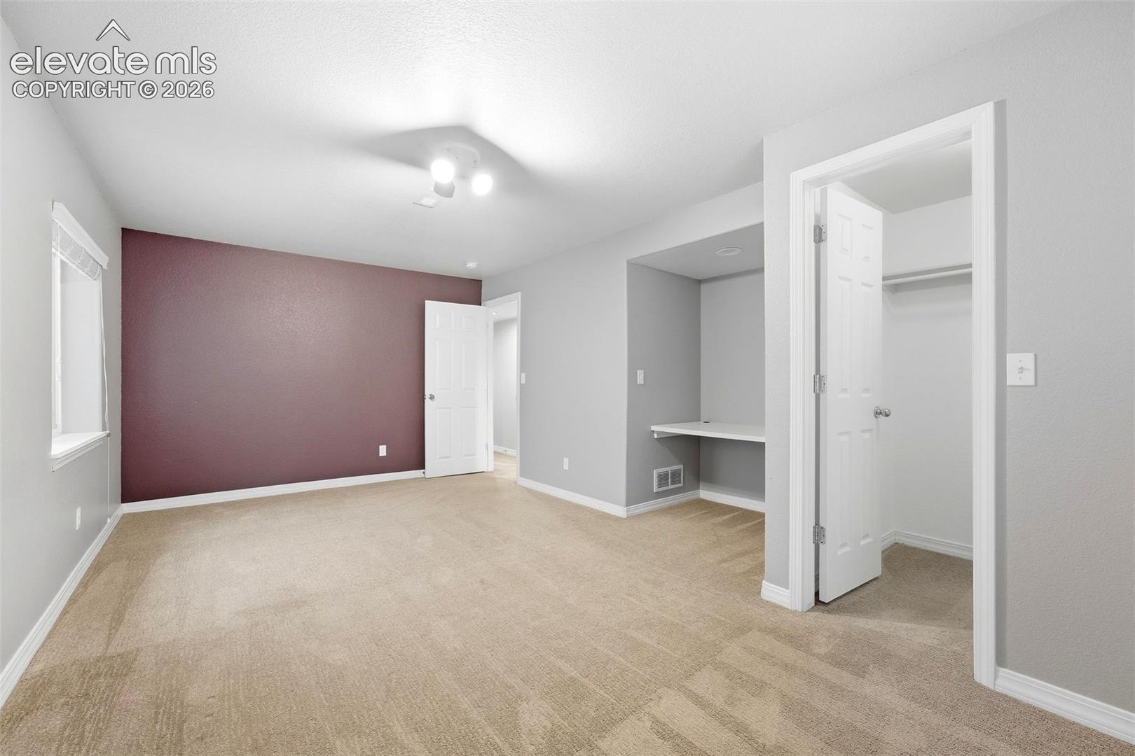 Bedroom 3 in Basement with Built In Desk