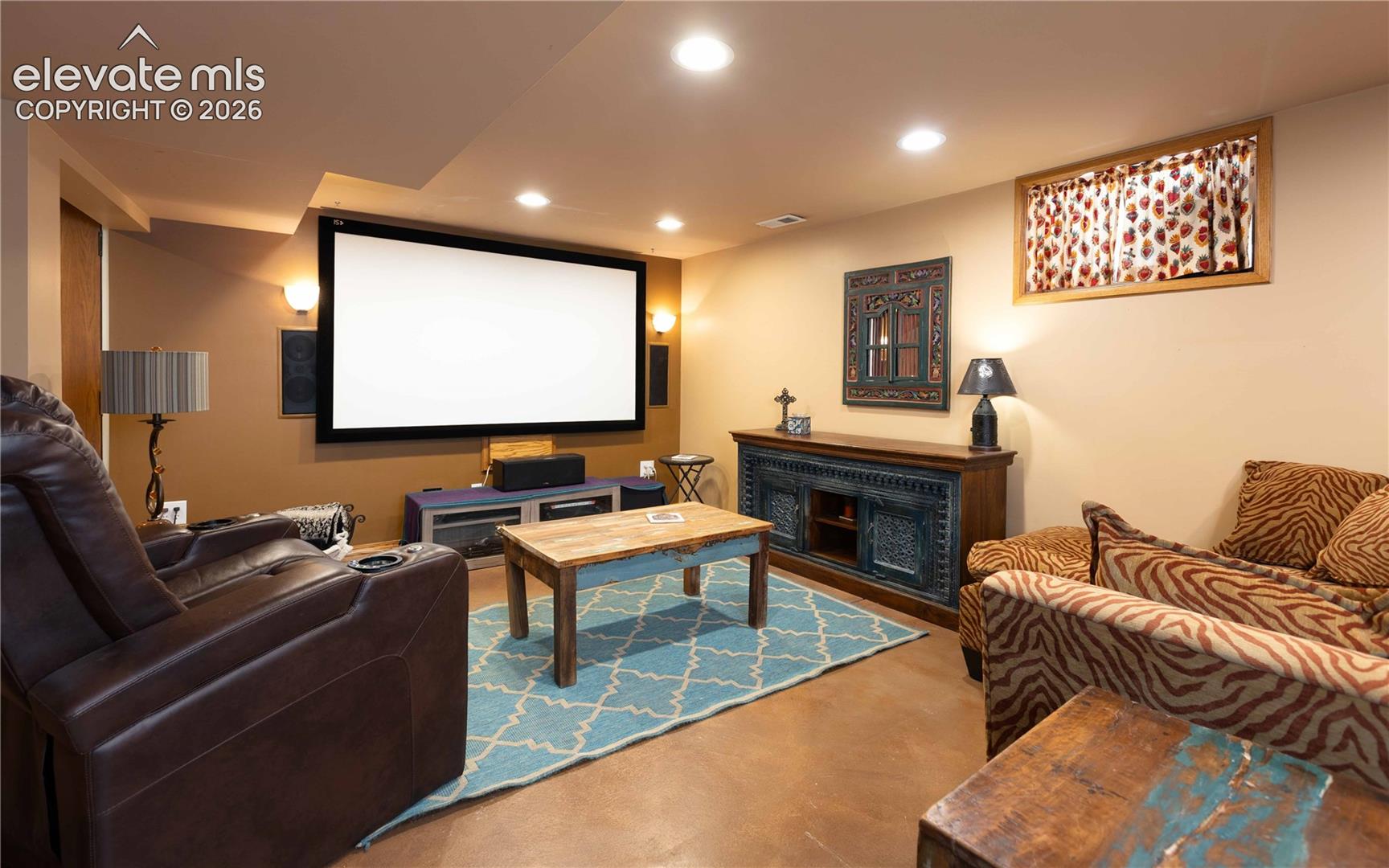 Theater room for entertaining and relaxing