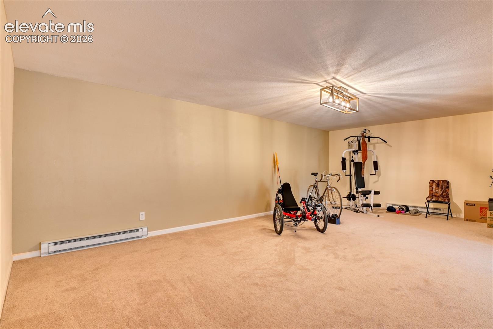 Flex room can be used as an exercise, game room or homeschool space