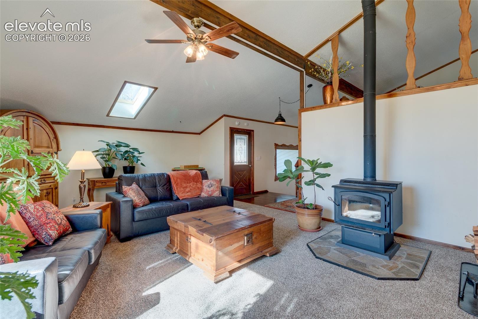 Living room - love the wood accents!