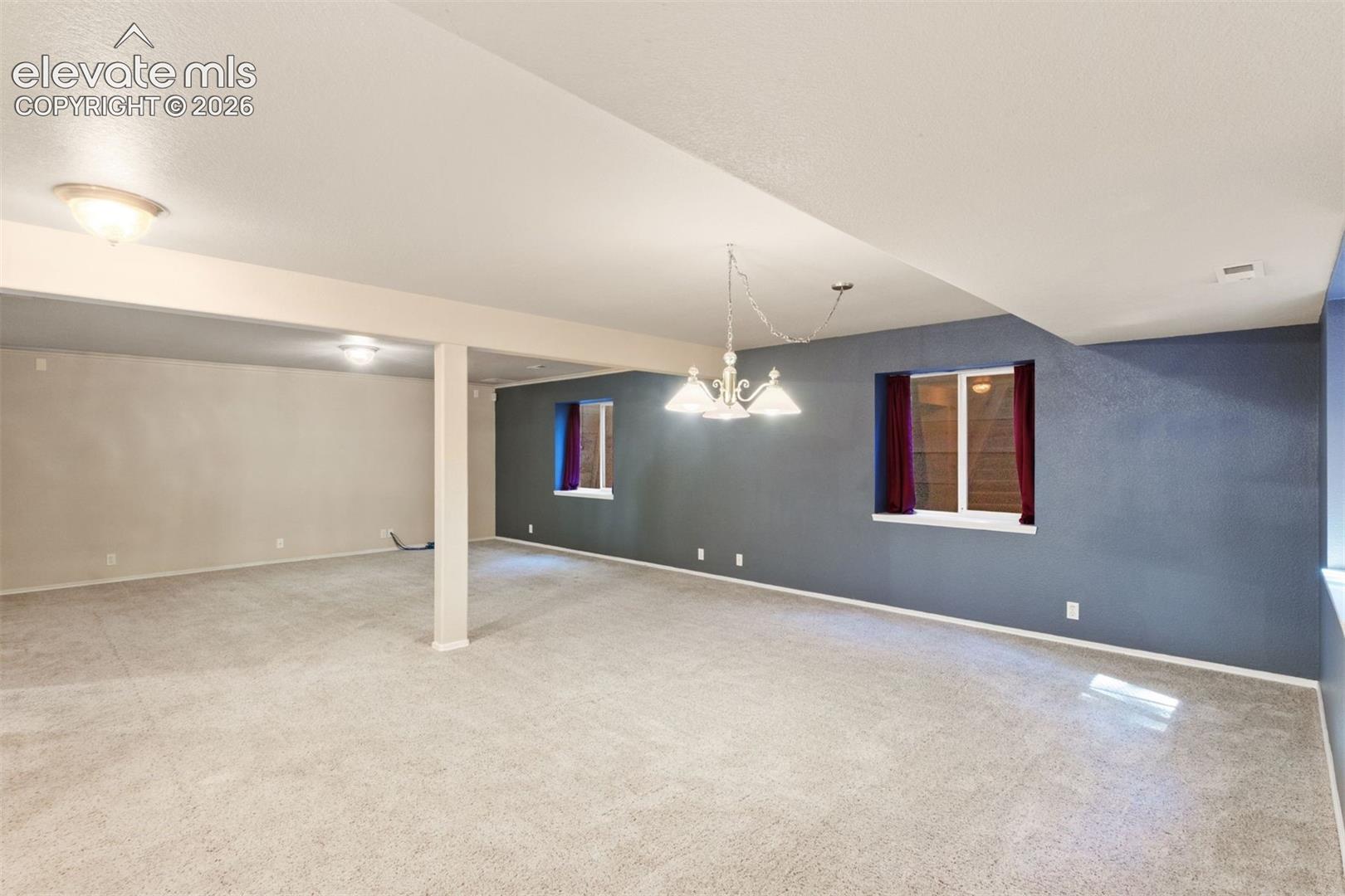 Basement family room, great for entertaining!