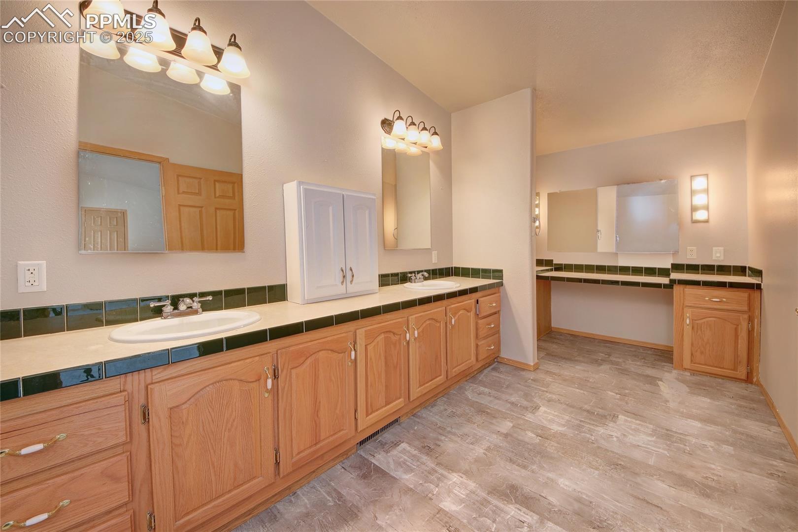 Master bathroom is a 5 piece, with designated makeup area