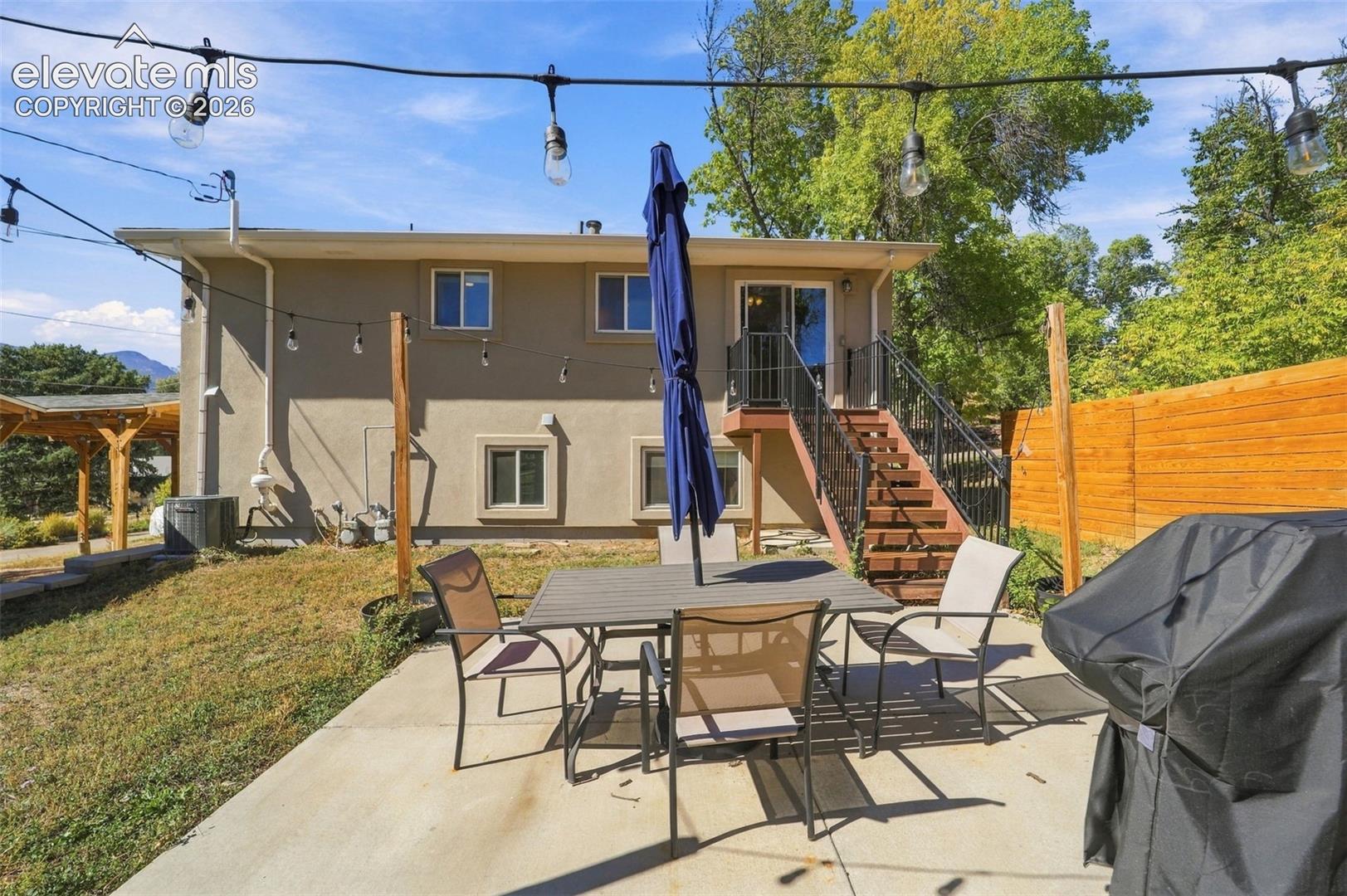 Back yard patio and privacy fence