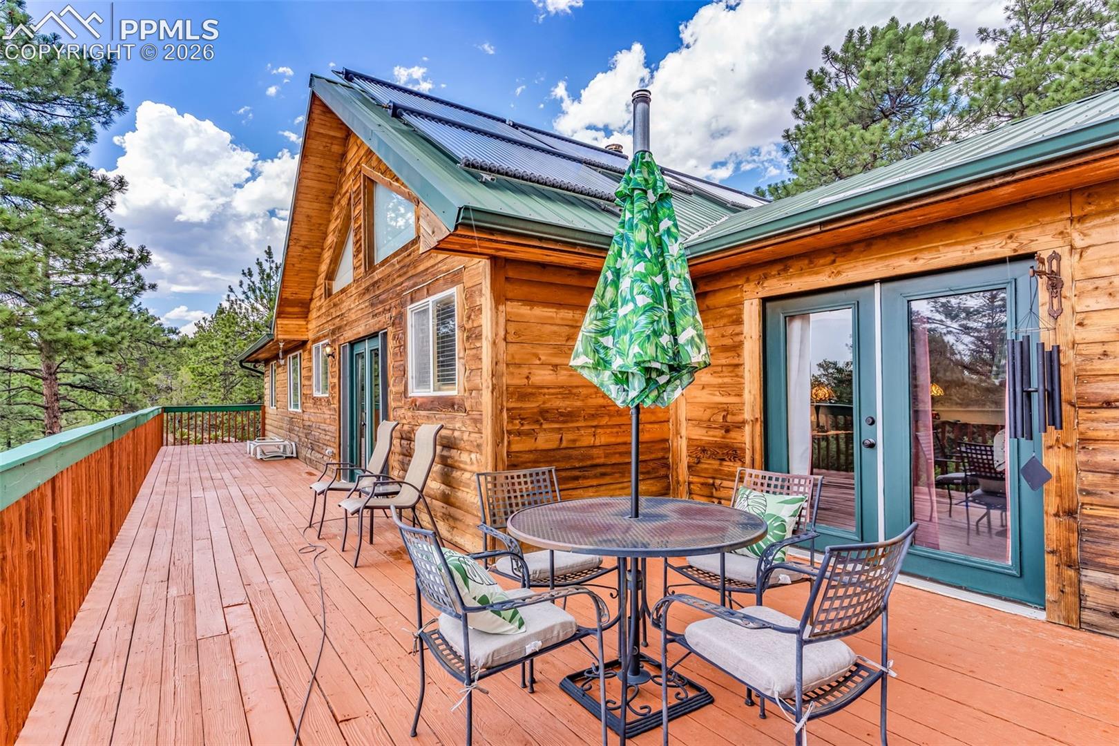 Huge back deck to take advantage of the incredible Sangre de Cristo mountain views! Walkouts from family room and primary suite.