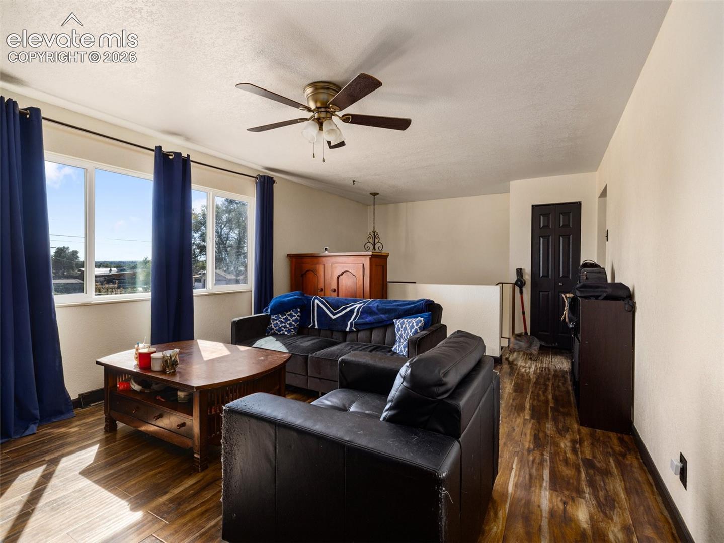 Recessed lighting, wood-finish flooring, ceiling fan, and multi-pane windows