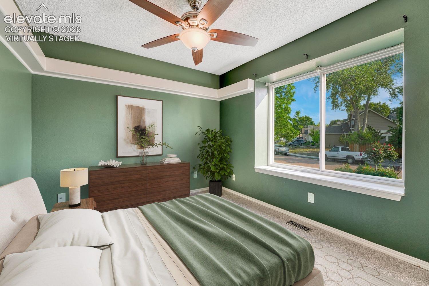Virtually staged bedroom