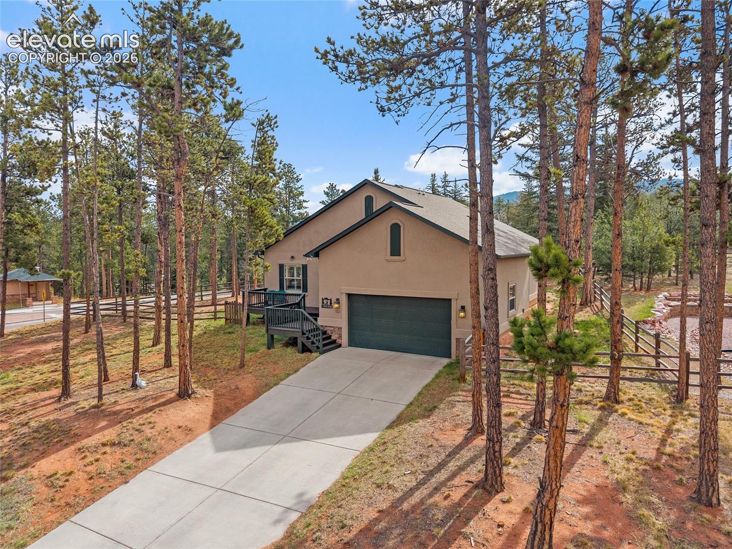 Front of the home with attached garage
