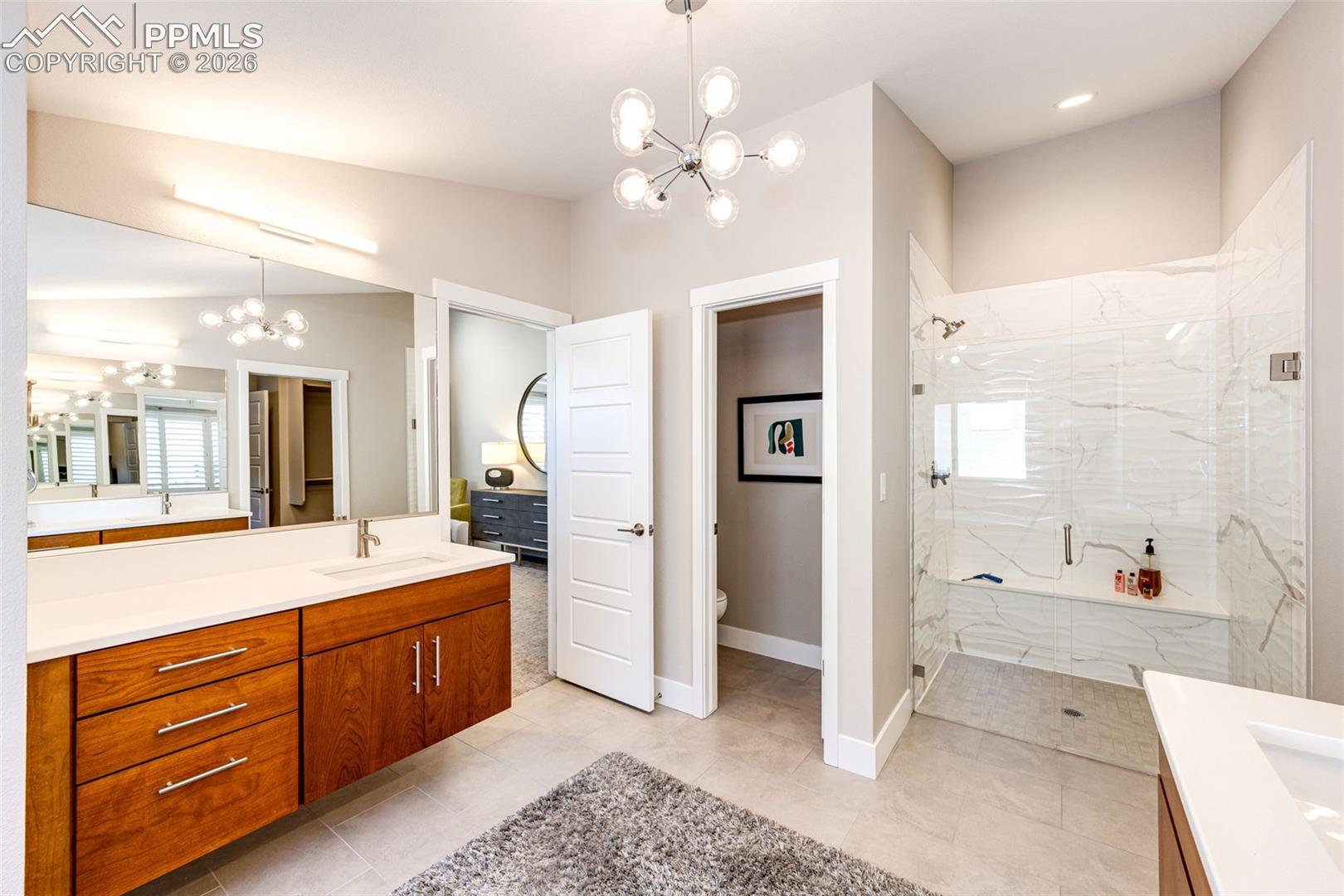 His and Hers sinks and counter area. Custom Resort Style Shower finishes are going to be your everyday lifestyle!