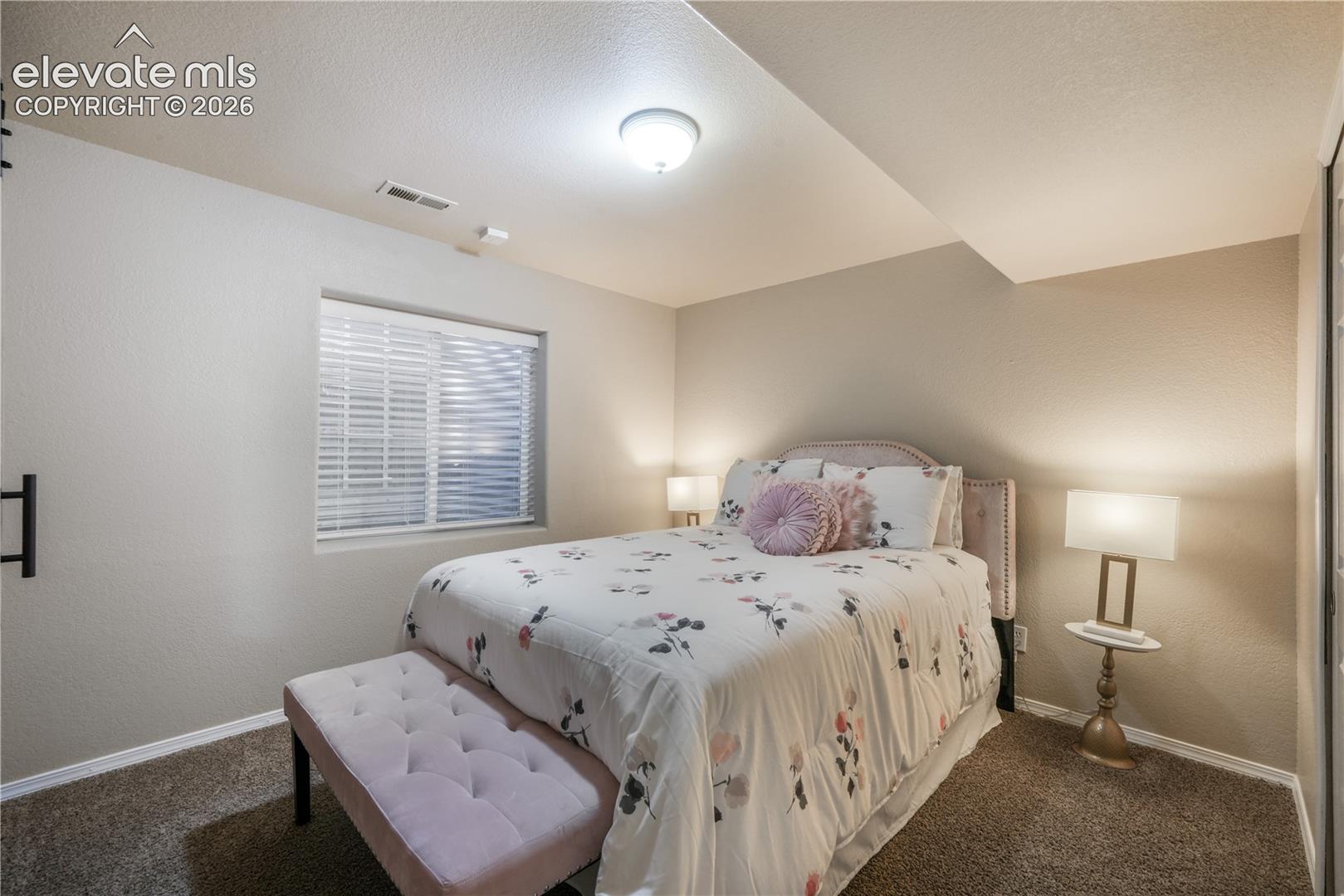 Basement Bedroom with Barn Door connecting to Second Basement Bedroom 