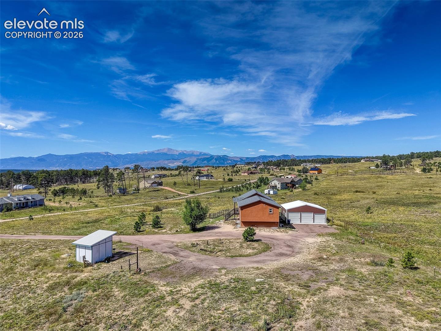 Aerial view facing west.